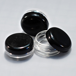 Cosmetic Jars Plastic Beauty Containers 10 Gram (Clear / White / Black Lids)